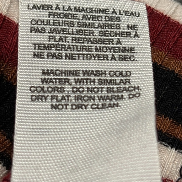 Garage long sleeve dress size XL, button c-neck, stripes black brown white red - Picture 8 of 8